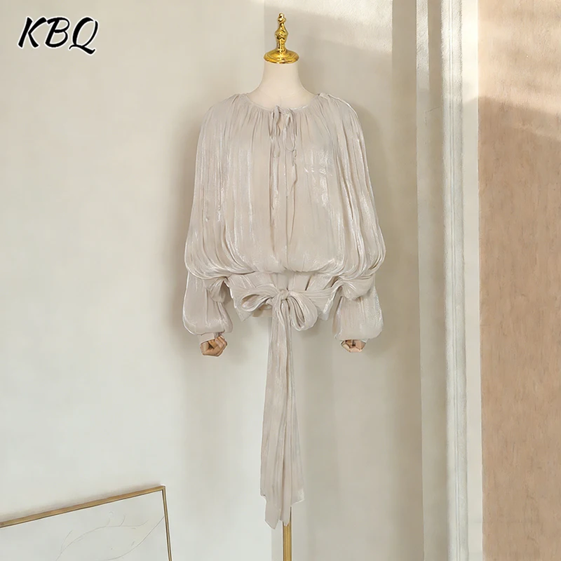 Женская рубашка KBQ с круглым вырезом, длинным рукавом, на шнуровке, свободного кроя, элегантная, в интеллектуальном стиле, осенняя мода
Женская рубашка KBQ с круглым вырезом, длинным рукавом, на шнуровке, свободного кроя, элегантная, в интеллектуальном стиле, осенняя мода