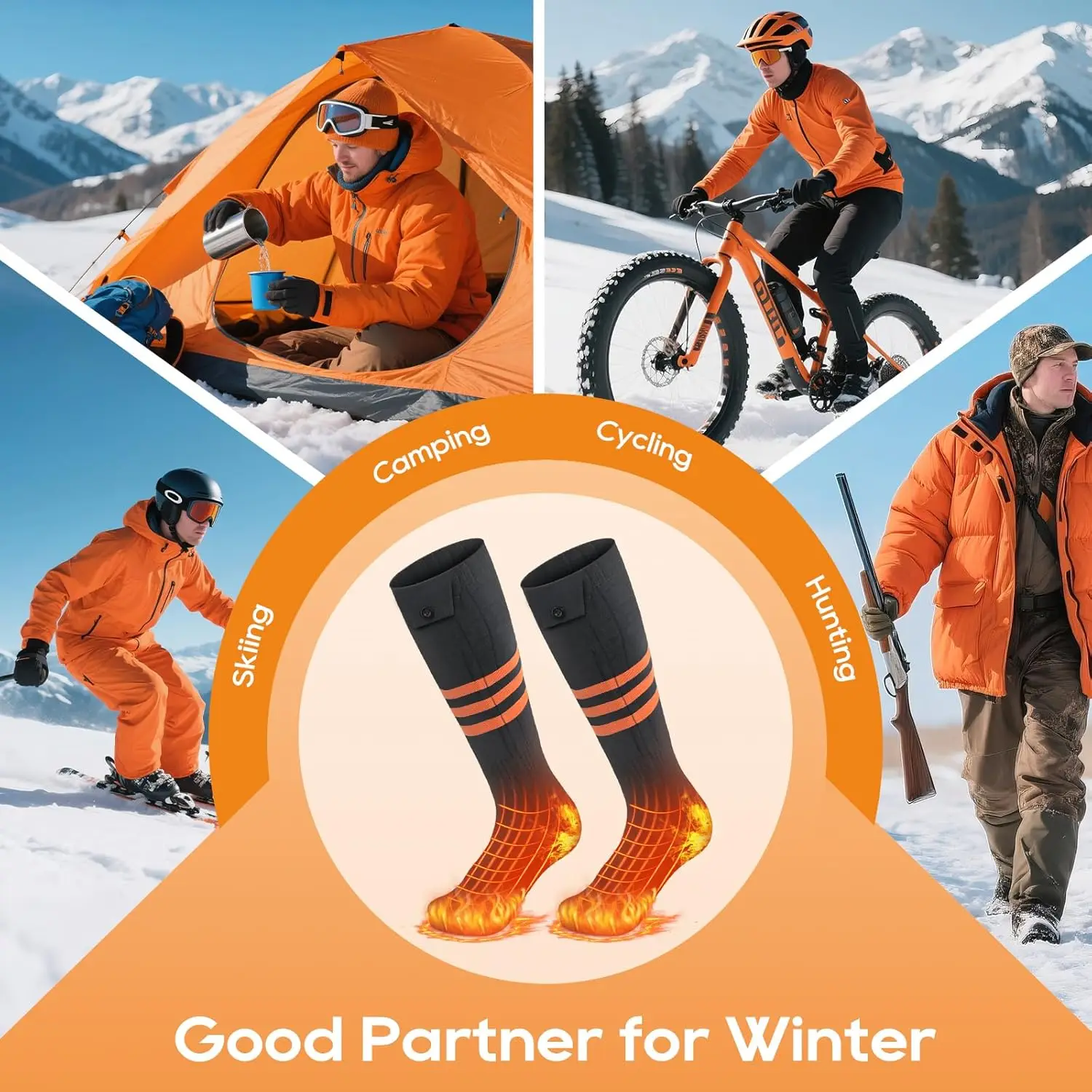 Electric Heated Socks with APP Control Up to 10 Hours Washable Winter Heated Socks Anti-Slip Socks Outdoor 5000mah Battery
Electric Heated Socks with APP Control Up to 10 Hours Washable Winter Heated Socks Anti-Slip Socks Outdoor 5000mah Battery