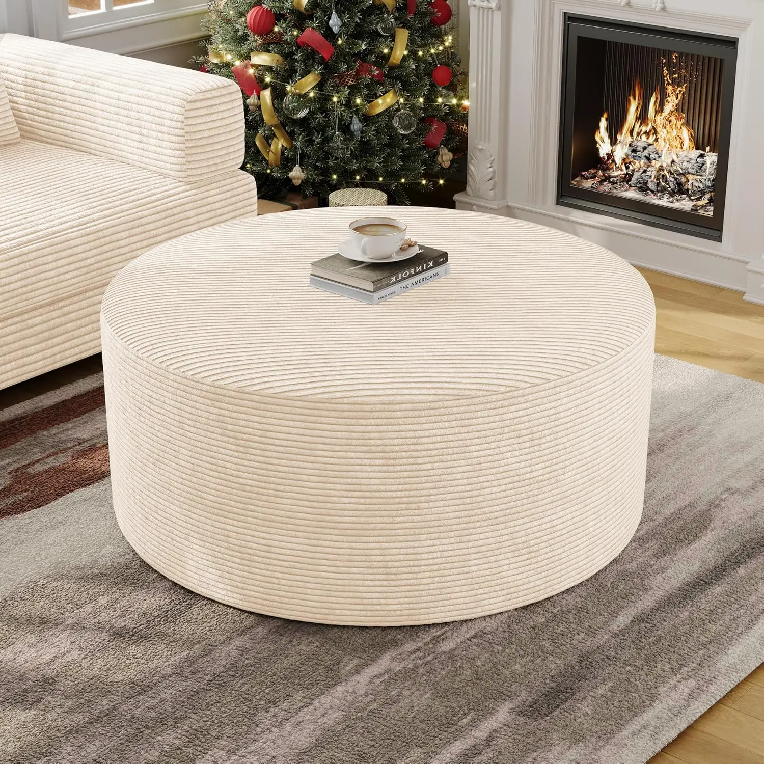 27.5" Corduroy Round Ottoman Foot Stool with Storage, Modern Side Table for Living Room, No Assembly Required (Beige, 32")
27.5" Corduroy Round Ottoman Foot Stool with Storage, Modern Side Table for Living Room, No Assembly Required (Beige, 32")