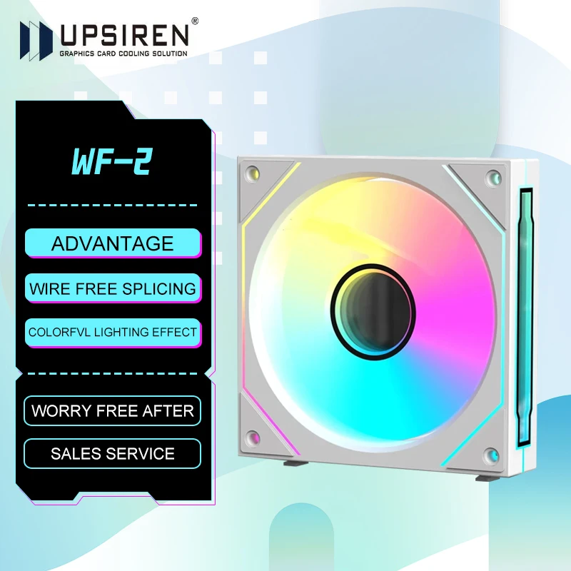 UPSIREN WF-2 Magic Color Wireless Stitching Computer heat dissipation fan,4pin PWM Large Air Volume/ 47.2CFM/800-1800RPM/30dBA
UPSIREN WF-2 Magic Color Wireless Stitching Computer heat dissipation fan,4pin PWM Large Air Volume/ 47.2CFM/800-1800RPM/30dBA