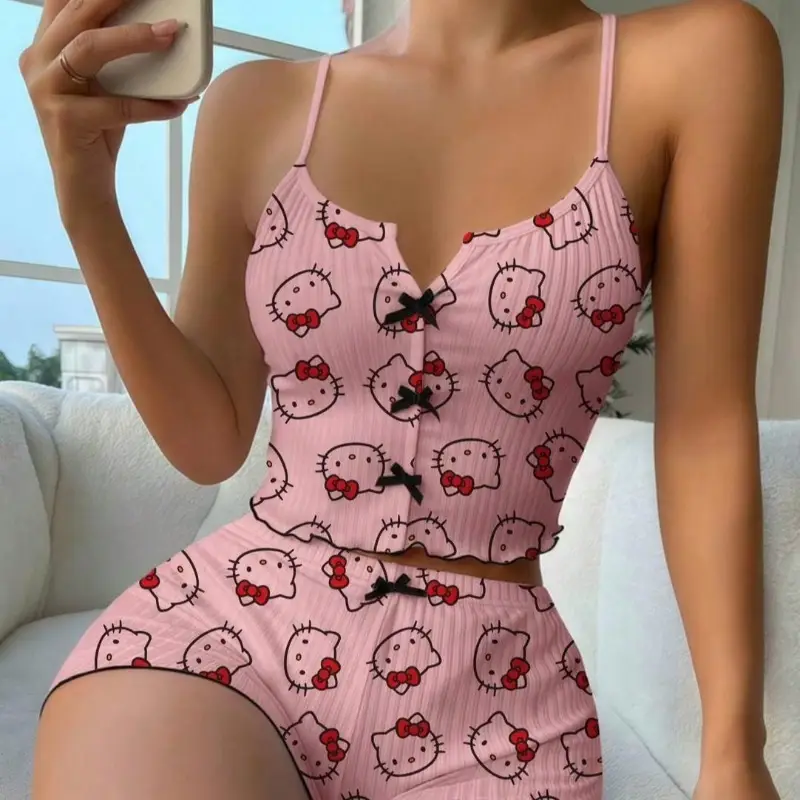 Korte pyjamaset met bretels Spice g