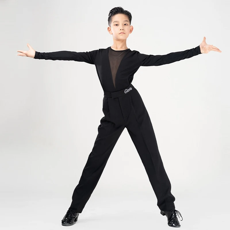 2025 New Latin Dance Performance Costumes Boys V-Neck Mesh Tops Black Pants Suit Kid's Rumba Tango Dance Training Clothing
2025 New Latin Dance Performance Costumes Boys V-Neck Mesh Tops Black Pants Suit Kid's Rumba Tango Dance Training Clothing