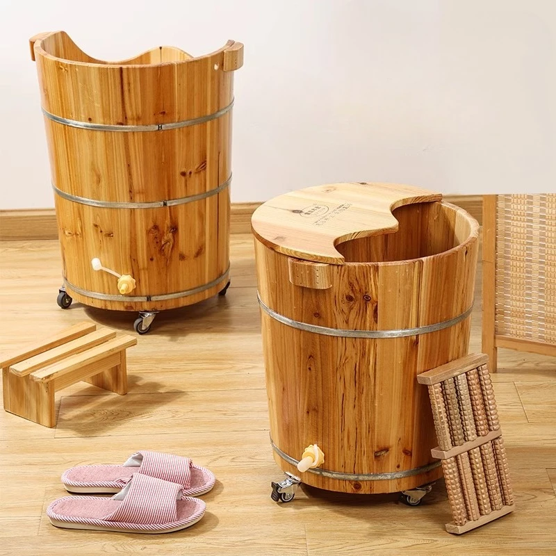 Wooden Foot Bath Tub with Herbal Steam Extra Deep Over Calf Soaking Basin Home Spa Essentials for Detox & Relaxation
Wooden Foot Bath Tub with Herbal Steam Extra Deep Over Calf Soaking Basin Home Spa Essentials for Detox & Relaxation