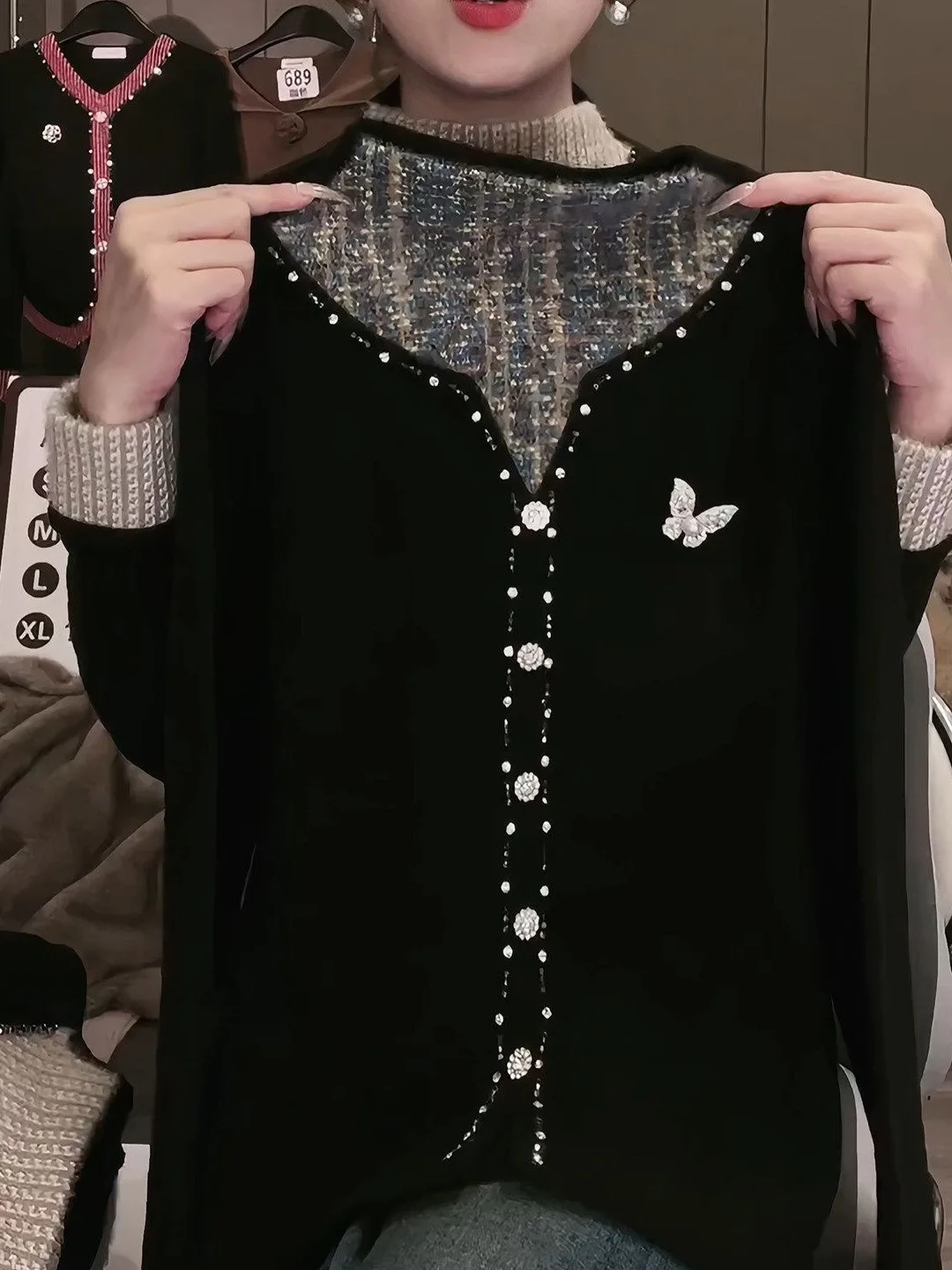 Sequin Splice Long Sve Base irt Women's Slim Fit Top Color Blo High Collar Base Layer Pattern Sing...
Sequin Splice Long Sve Base irt Women's Slim Fit Top Color Blo High Collar Base Layer Pattern Sing...