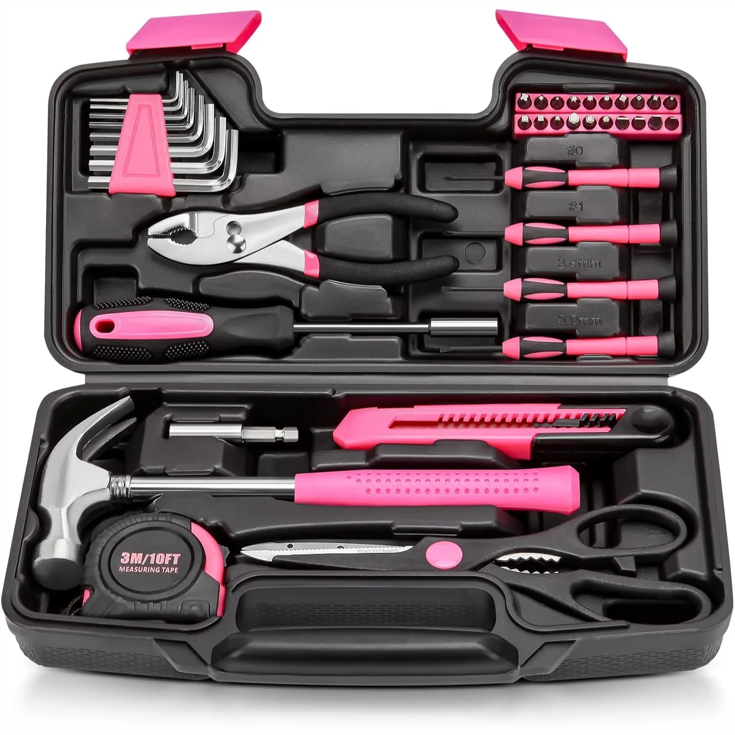 39pcs Pink Household Tool Set, Essential Hand Tool Kit with Plastic Toolbox for Home Repairs, DIY & Crafts
39pcs Pink Household Tool Set, Essential Hand Tool Kit with Plastic Toolbox for Home Repairs, DIY & Crafts