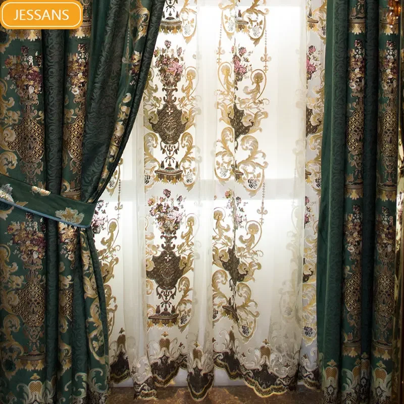Curtain blackout new Chinese style retro American style curtain head high-grade green Curtains for Living dining room bedroom
Curtain blackout new Chinese style retro American style curtain head high-grade green Curtains for Living dining room bedroom