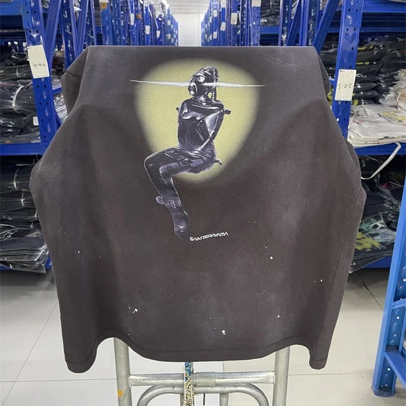 25SS Saint Michael Robot Printing T-Shirts Men Women 1:1 High Quality Black Washed Short Sleeves
25SS Saint Michael Robot Printing T-Shirts Men Women 1:1 High Quality Black Washed Short Sleeves