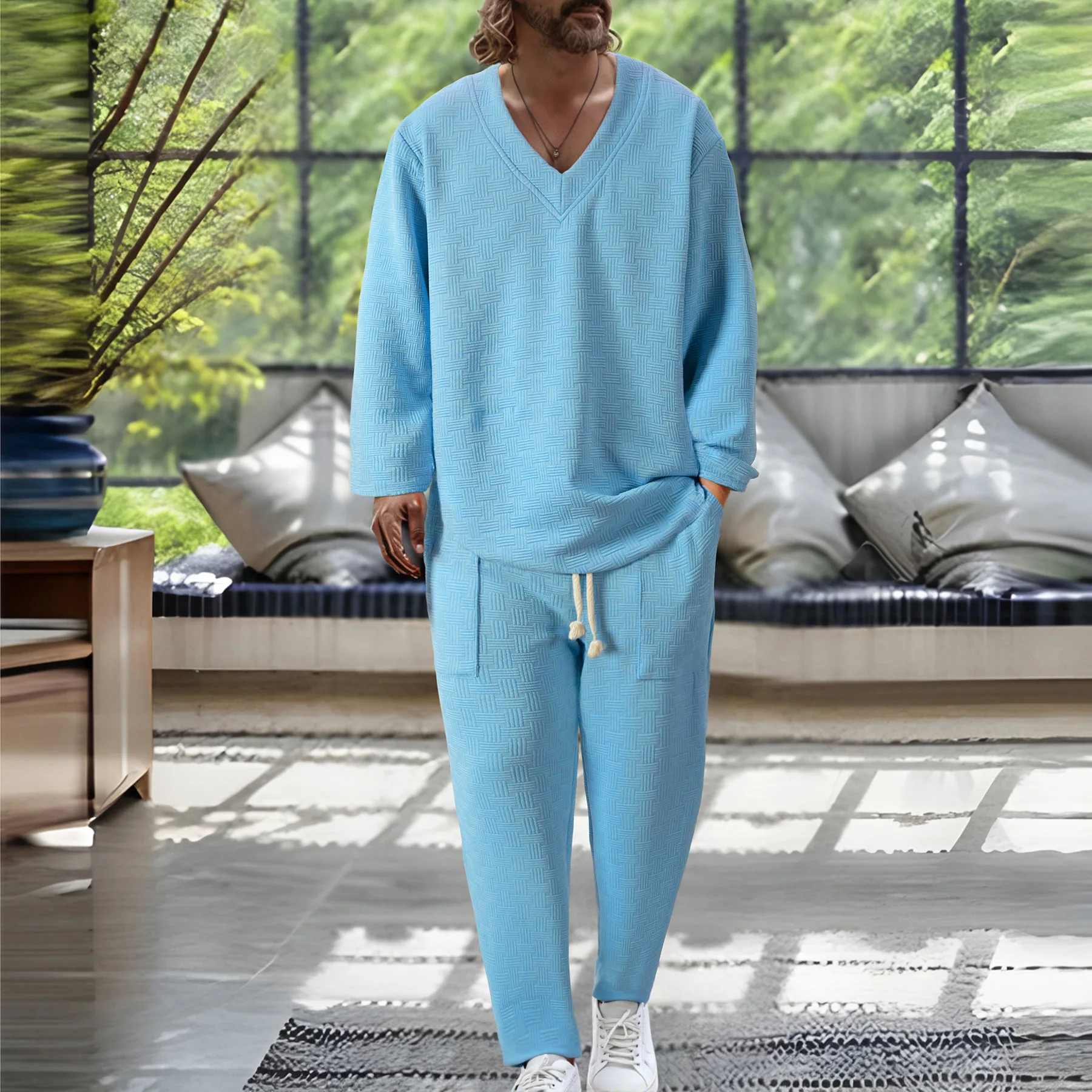 Color V-Ne Pullover Long Sve Sweater And Pants Set Casual Sportswear for Men Autumn Cotton Blend Comfortable Fit
Color V-Ne Pullover Long Sve Sweater And Pants Set Casual Sportswear for Men Autumn Cotton Blend Comfortable Fit