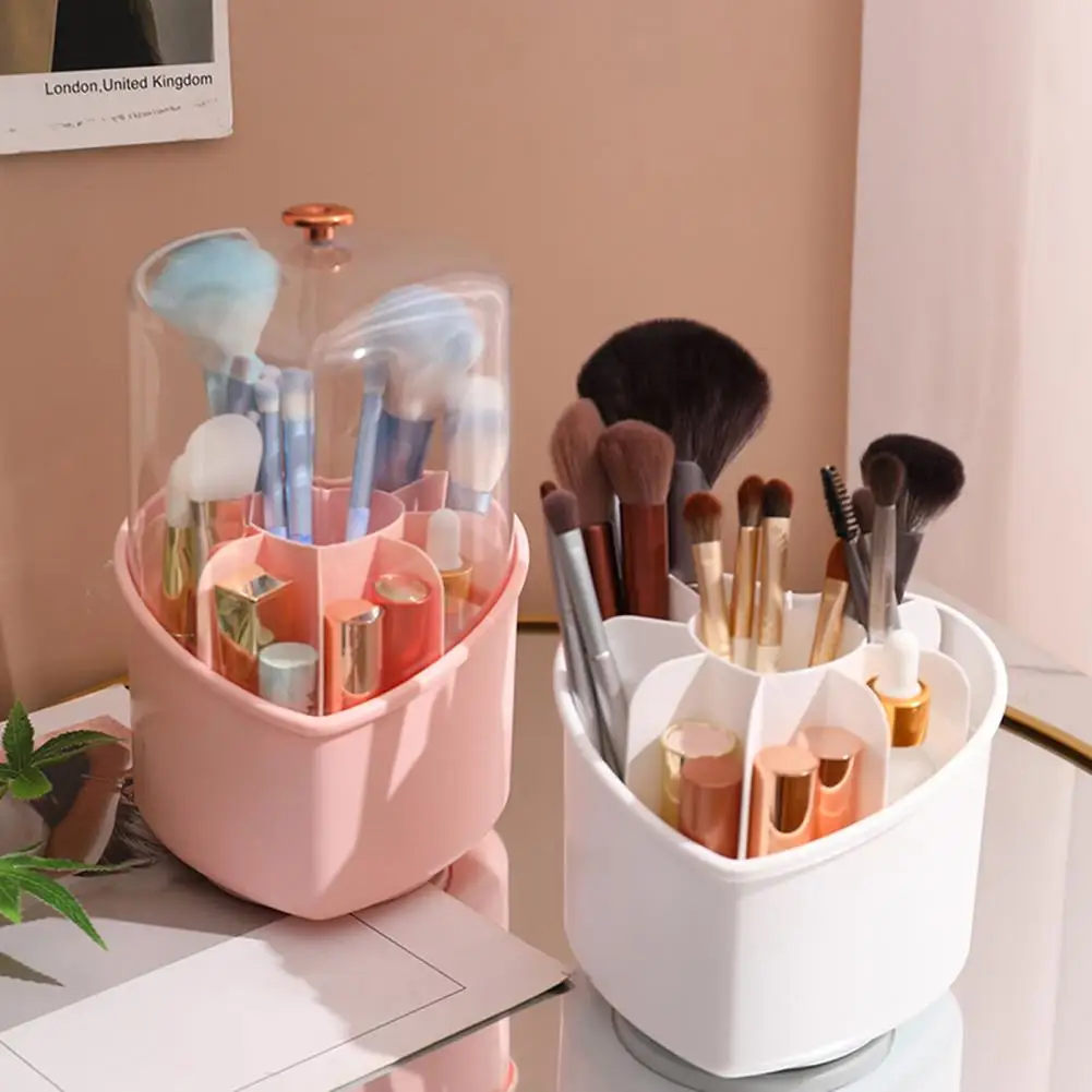 Cosmetic Case with Transparent Cover 360 Degree Rotating Heart-shaped Dressing Table Makeup Brush Holder Desktop Organizer
Cosmetic Case with Transparent Cover 360 Degree Rotating Heart-shaped Dressing Table Makeup Brush Holder Desktop Organizer