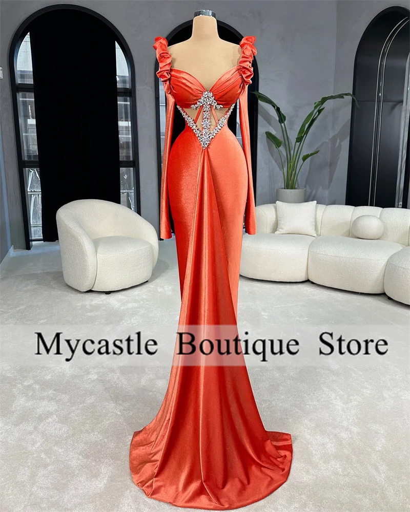 Elegant Satin Long Sleeve Mermaid Evening Dresses Women 2025 Crystal Appliques Formal Birthday Party Gowns Prom Dress Customized
Elegant Satin Long Sleeve Mermaid Evening Dresses Women 2025 Crystal Appliques Formal Birthday Party Gowns Prom Dress Customized