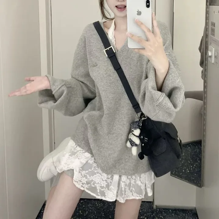 Women Knitted Pullovers Jumpers Solid Sweaters V Neck Long Sleeve Slight Strech Loose Fit Office Lady Elegant Casual Spring 2026
Women Knitted Pullovers Jumpers Solid Sweaters V Neck Long Sleeve Slight Strech Loose Fit Office Lady Elegant Casual Spring 2026