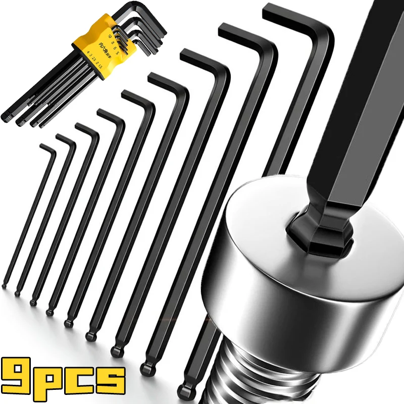 9pcs Chrome Vanadium Steel Wrench Set Hexagonal Screwdriver Socket Head Wrench Extended Motorcycles Bicycles Repair Tools
9pcs Chrome Vanadium Steel Wrench Set Hexagonal Screwdriver Socket Head Wrench Extended Motorcycles Bicycles Repair Tools