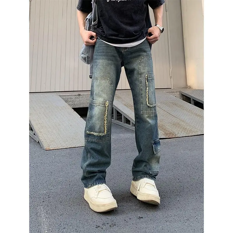 Vintage Streetwear Jeans with Multiple Pockets, Loose Straight-Leg Casual Trousers for Trendy Men
Vintage Streetwear Jeans with Multiple Pockets, Loose Straight-Leg Casual Trousers for Trendy Men
