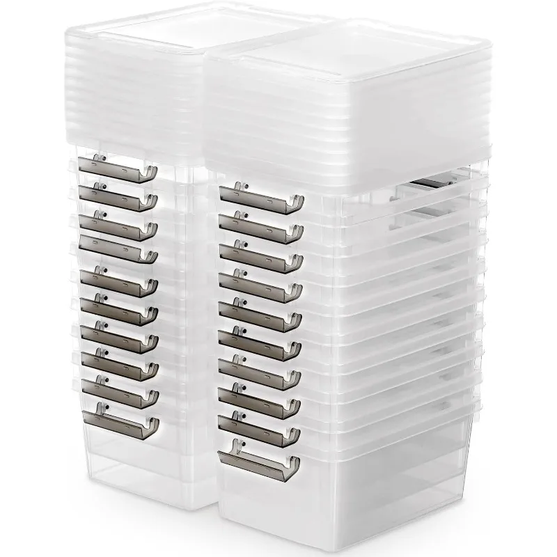 Small Storage Bins Plastic Storage Container Stackable Box with Lids for Organizing, Clear White
Small Storage Bins Plastic Storage Container Stackable Box with Lids for Organizing, Clear White