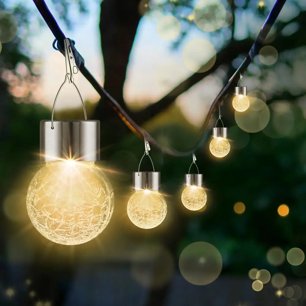 Solar Outdoor Lights Decorative 12 Pack, Hanging Solar Garden Lights Waterproof, Solar Powered Globe Cracked Glass Ball Lantern for Yard Patio Fence Tree Umbrella Holiday Decoration, Warm White
Solar Outdoor Lights Decorative 12 Pack, Hanging Solar Garden Lights Waterproof, Solar Powered Globe Cracked Glass Ball Lantern for Yard Patio Fence Tree Umbrella Holiday Decoration, Warm White