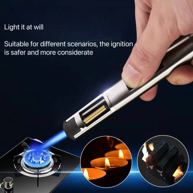 HONEST Pen style Single Straight Blue Flame Inflatable Cigarette Lighter Transparent Gas Box Metal Spray Gun Outdoor Utensils
HONEST Pen style Single Straight Blue Flame Inflatable Cigarette Lighter Transparent Gas Box Metal Spray Gun Outdoor Utensils