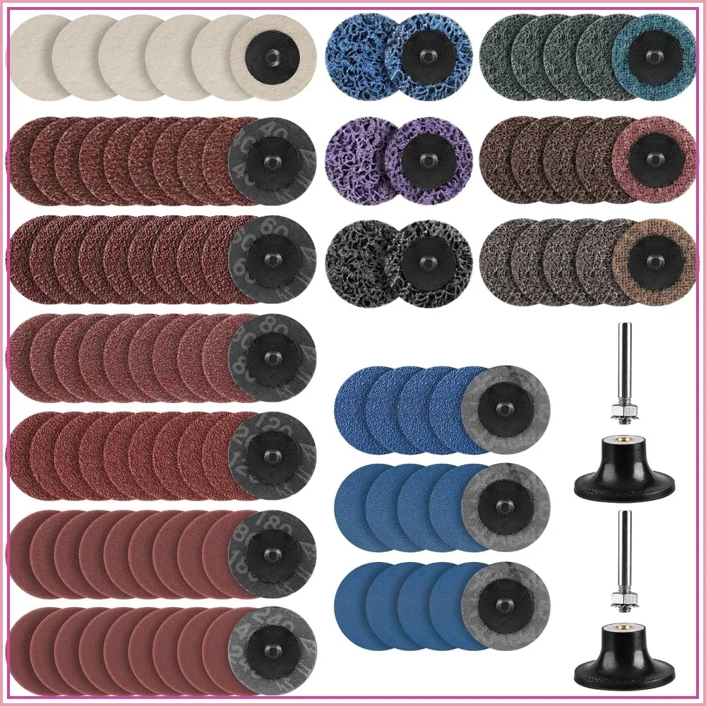 104Pcs 2" Sanding Discs Set with 1/4" Holder for Die Grinder, Grind Polish Rust Removal
104Pcs 2" Sanding Discs Set with 1/4" Holder for Die Grinder, Grind Polish Rust Removal