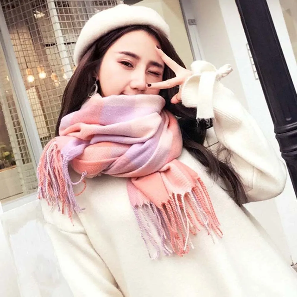 Soft Classic Plaid Scarf Cold-proof Korean Style Knitted Wool Shawl Polyester Contrast Color Long Neckscarf with Tassel Women
Soft Classic Plaid Scarf Cold-proof Korean Style Knitted Wool Shawl Polyester Contrast Color Long Neckscarf with Tassel Women