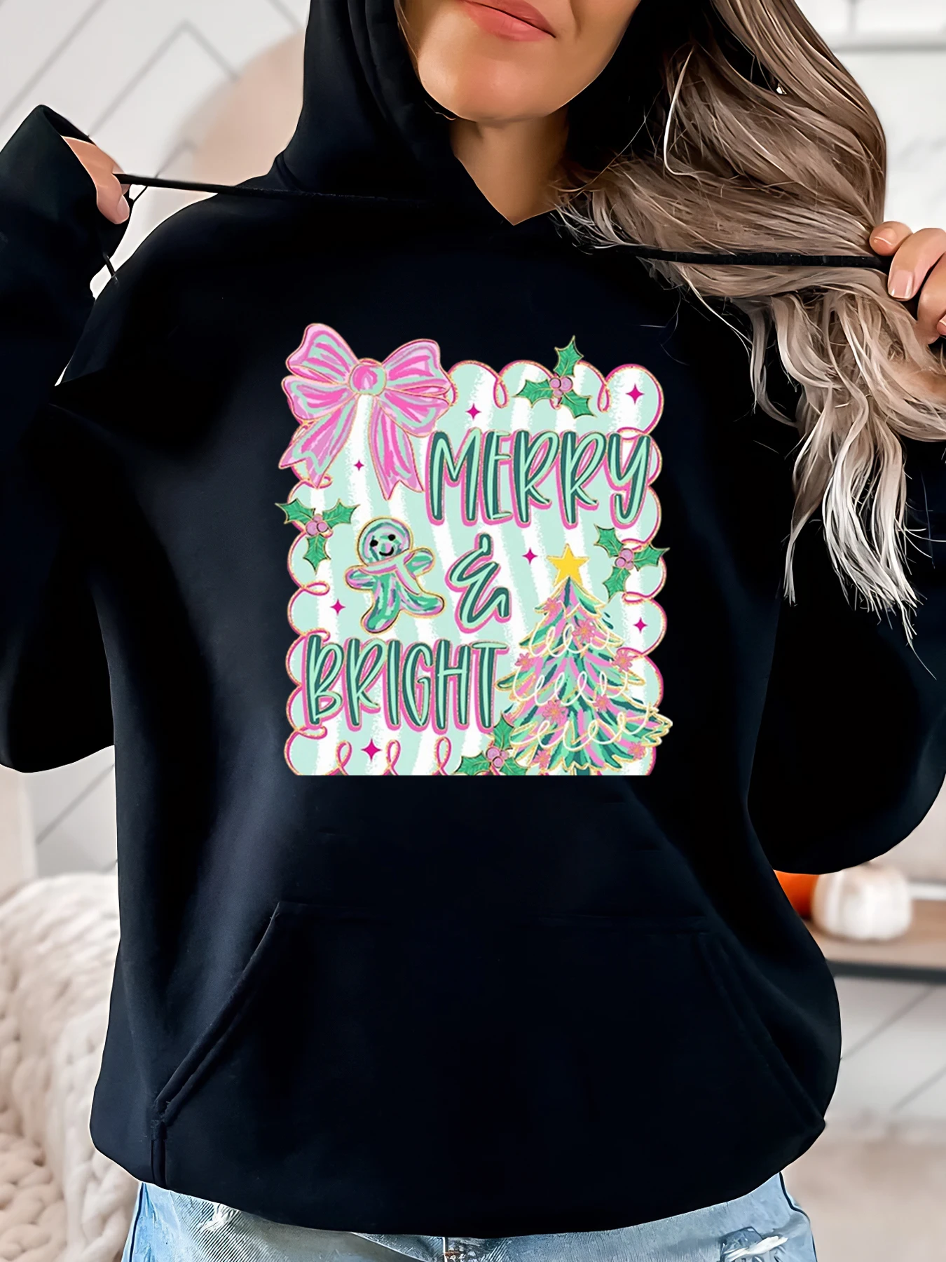 Толстовка с капюшоном с рождественским принтом, женская повседневная праздничная одежда, черная, больших размеров
Толстовка с капюшоном с рождественским принтом, женская повседневная праздничная одежда, черная, больших размеров