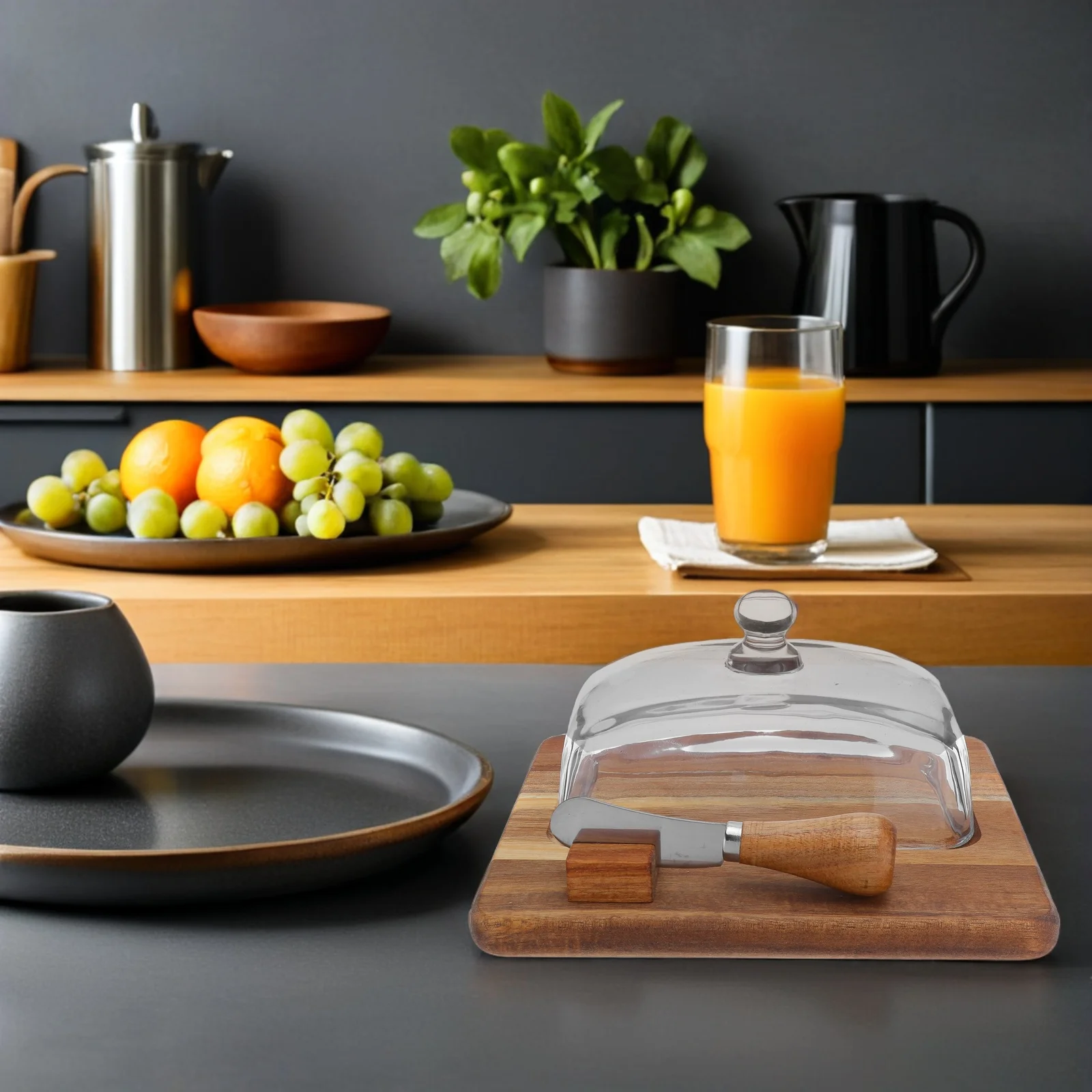 Glass Wood Dish Airtight Covered Butter Keeper For Fresh Storage Dishwasher Safe Counter Top Butter Dish With Knife -
Glass Wood Dish Airtight Covered Butter Keeper For Fresh Storage Dishwasher Safe Counter Top Butter Dish With Knife -