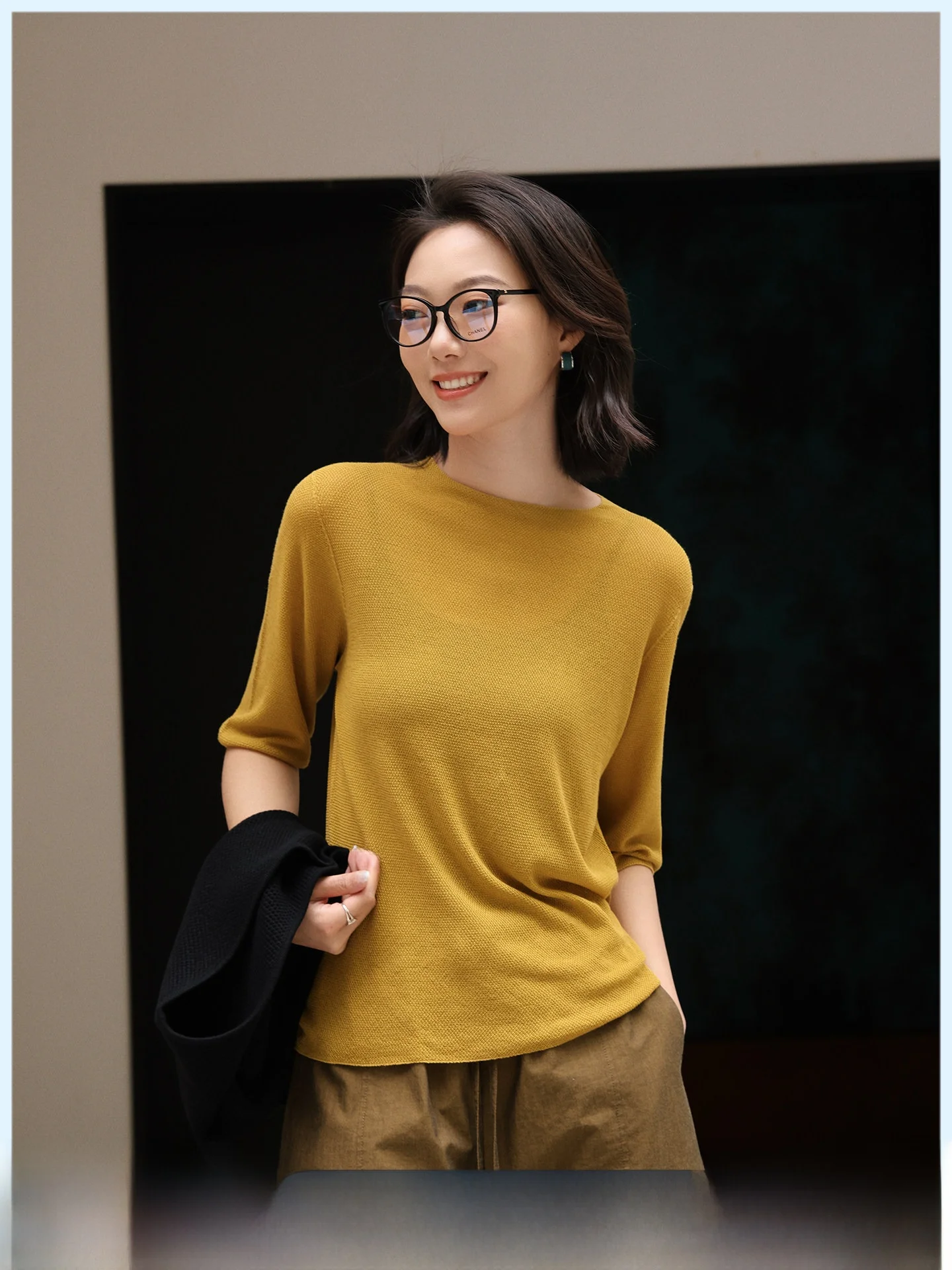 Yellow Silk Lyocell Knitted Short Sleeve Top Loose Fit Slimming Half Sleeve T-Shirt for Women Summer New Style Commute Simple...
Yellow Silk Lyocell Knitted Short Sleeve Top Loose Fit Slimming Half Sleeve T-Shirt for Women Summer New Style Commute Simple...
