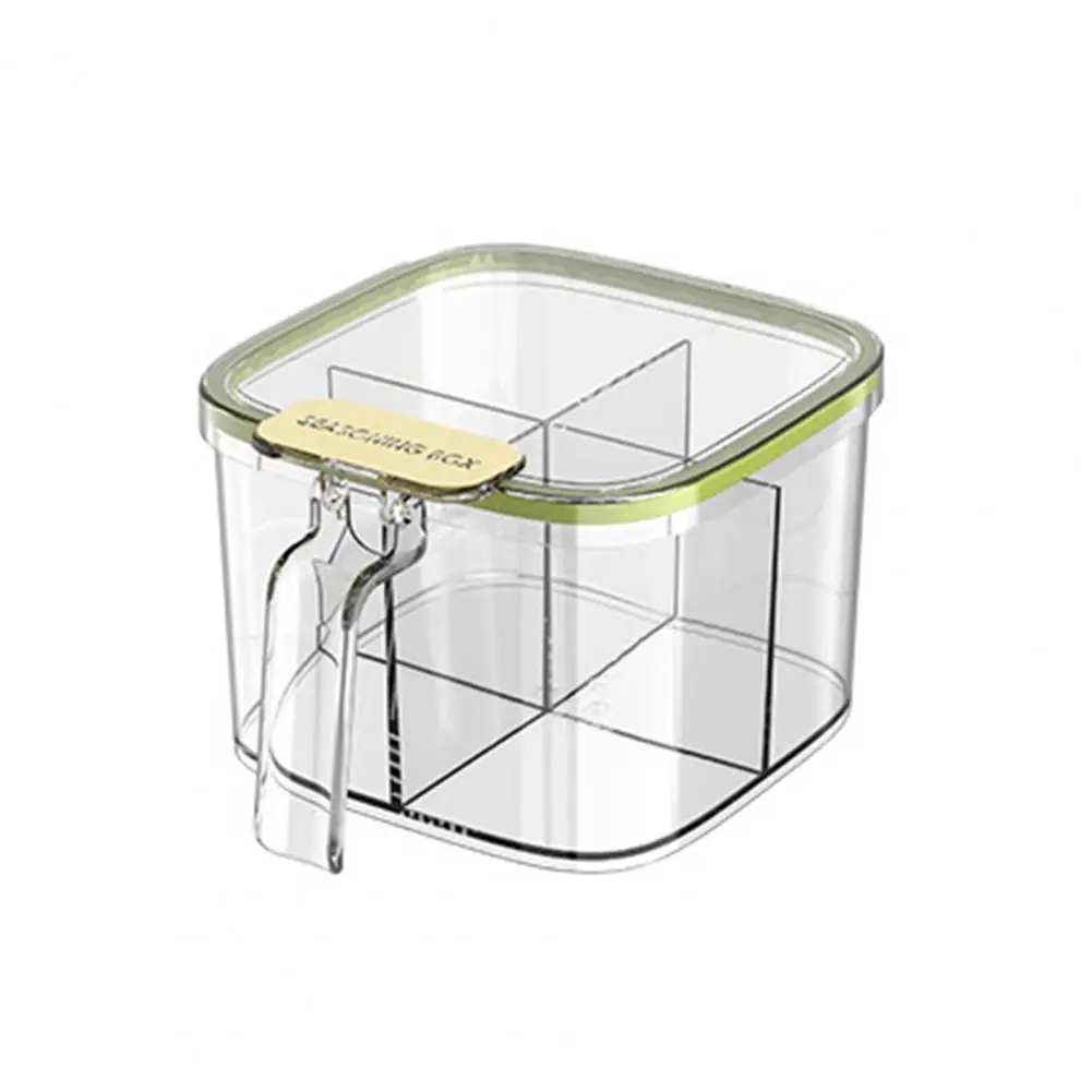 4-Compartment Seasoning Box with Snap Lid Spoon Transparent Salt Sugar MSG Storage Stackable Plastic Kitchen Organizer
4-Compartment Seasoning Box with Snap Lid Spoon Transparent Salt Sugar MSG Storage Stackable Plastic Kitchen Organizer