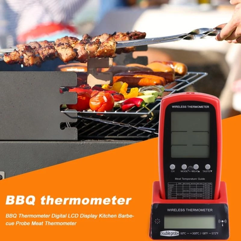 E06B Digital BBQ Thermometer Wireless Oven Cooking Grill Smoker Thermometer
E06B Digital BBQ Thermometer Wireless Oven Cooking Grill Smoker Thermometer