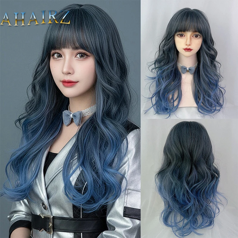 Синтетический длинный волнистый дымчатый синий градиентный многослойный парик с челкой для женщин, косплей, Лолита, пушистые искусственные волосы для повседневной вечеринки
Синтетический длинный волнистый дымчатый синий градиентный многослойный парик с челкой для женщин, косплей, Лолита, пушистые искусственные волосы для повседневной вечеринки