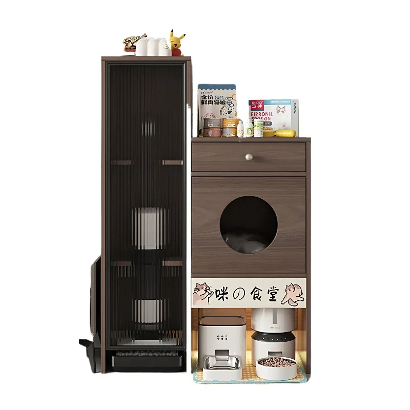 Multifunctional cat food storage cabinet pet supplies storage cat canteen with chest of drawers solid wood
Multifunctional cat food storage cabinet pet supplies storage cat canteen with chest of drawers solid wood