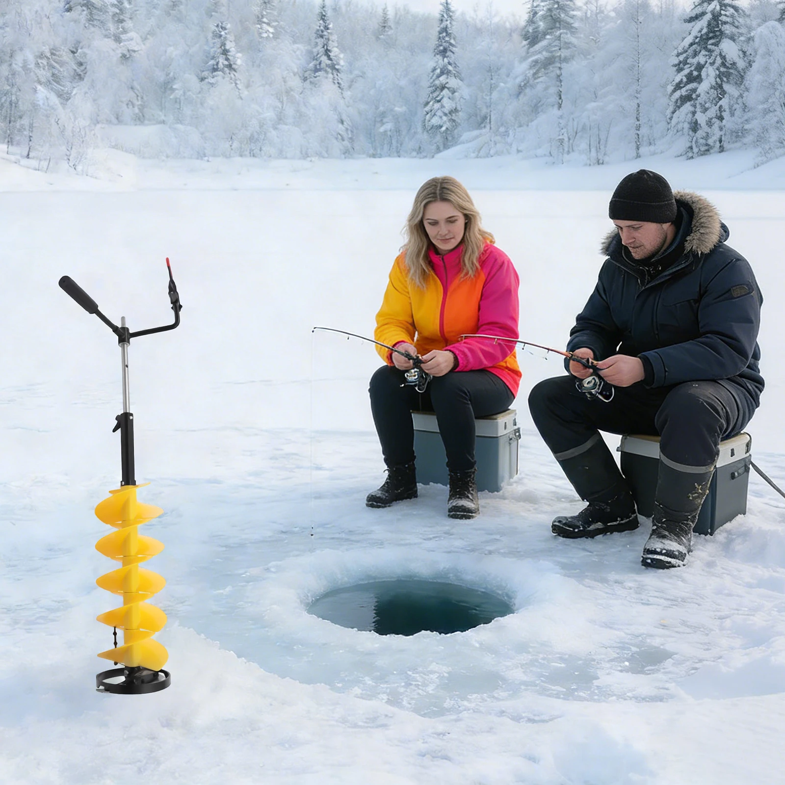 14in Yellow&Black Cordless Nylon Ice Drill Auger Outdoor Portable for Ice Drilling Fishing with Knife Guard Case
14in Yellow&Black Cordless Nylon Ice Drill Auger Outdoor Portable for Ice Drilling Fishing with Knife Guard Case