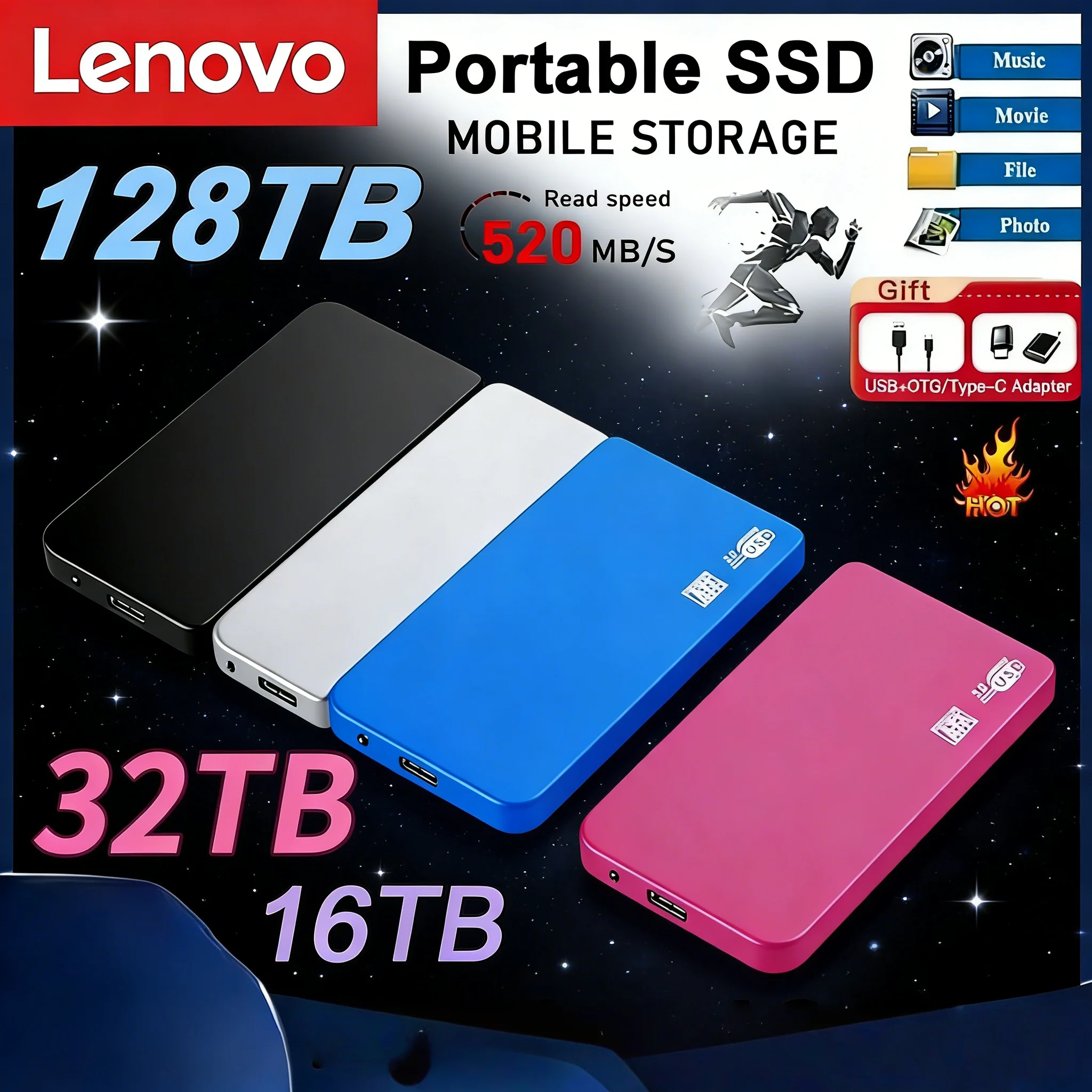 Высокоскоростной корпус для SSD Lenovo 128 ТБ с USB 3.0, мобильный чехол из ABS-пластика для внешних накопителей SSD/HDD с кабелем USB 3.0
Высокоскоростной корпус для SSD Lenovo 128 ТБ с USB 3.0, мобильный чехол из ABS-пластика для внешних накопителей SSD/HDD с кабелем USB 3.0