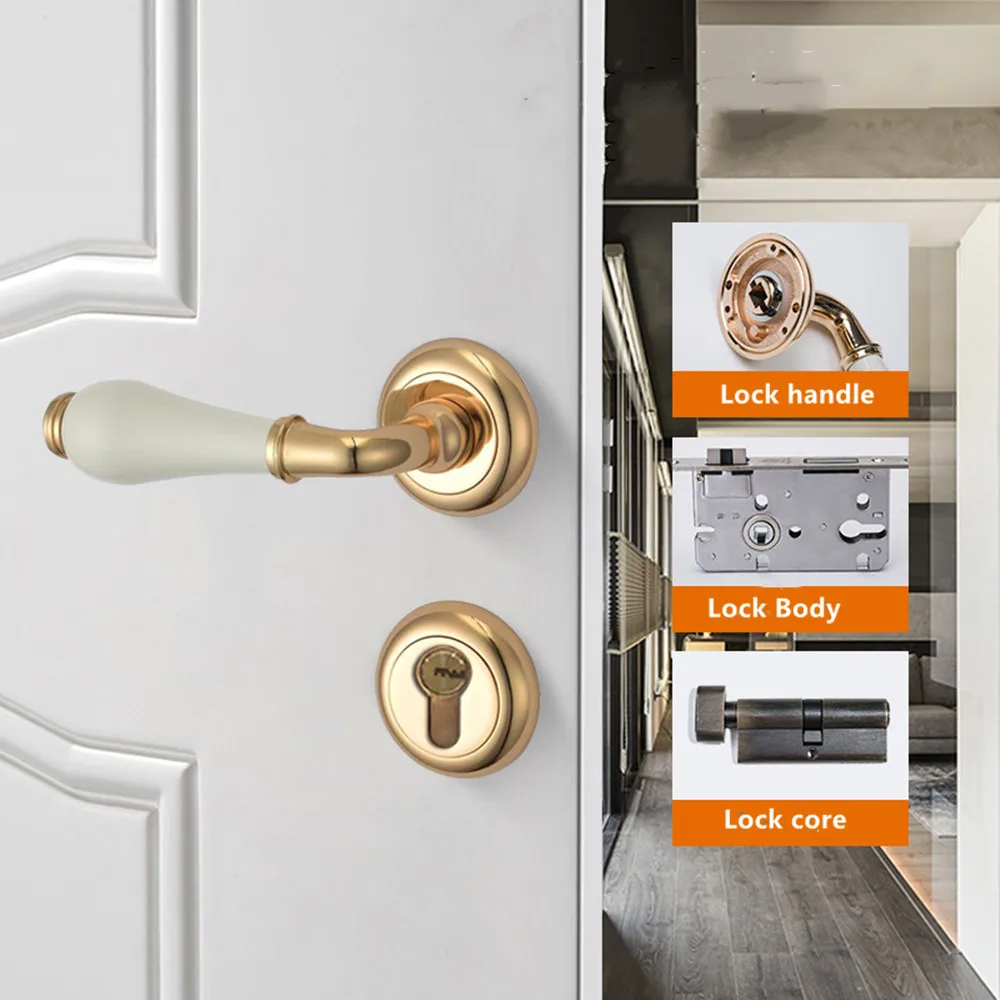 Modern simple fashion gold Printing ceramics indoor handle lock antique brass Bedroom study bathroom solid wood door lock white
Modern simple fashion gold Printing ceramics indoor handle lock antique brass Bedroom study bathroom solid wood door lock white