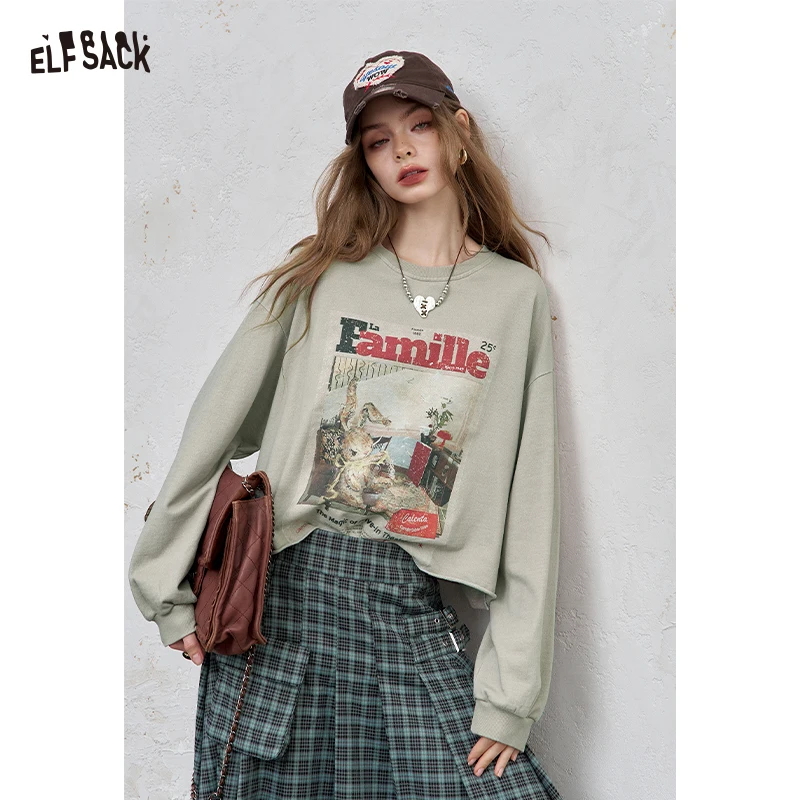 ELFSACK 2025 Autumn New Arrival Vintage Washed Print Tee Solid Color Roll Sleeve Long Sleeve Shirt For Woman
ELFSACK 2025 Autumn New Arrival Vintage Washed Print Tee Solid Color Roll Sleeve Long Sleeve Shirt For Woman