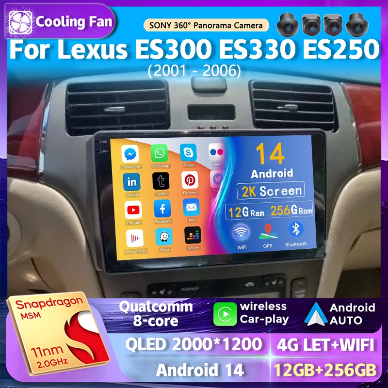Android 14 wifi+4G Carplay BT Car Radio For Lexus ES300 ES330 XV30 ES250 2001 - 2006 Navigation GPS Player Stereo Multimedia DVD
Android 14 wifi+4G Carplay BT Car Radio For Lexus ES300 ES330 XV30 ES250 2001 - 2006 Navigation GPS Player Stereo Multimedia DVD