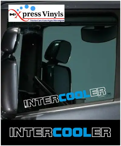 For Volvo DAF Scania INTERCOOLER cab window decals x 2. truck stickers graphics.
