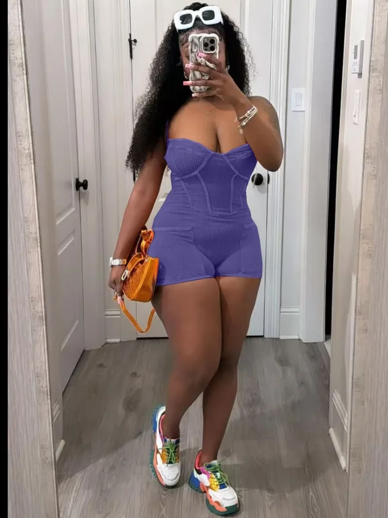 KEXU Streetwear Knitted Short Jumpsuit Women One Piece Rompers Spaghetti Strap V-neck Backless Skinny Fitness Sporty Playsuit
KEXU Streetwear Knitted Short Jumpsuit Women One Piece Rompers Spaghetti Strap V-neck Backless Skinny Fitness Sporty Playsuit