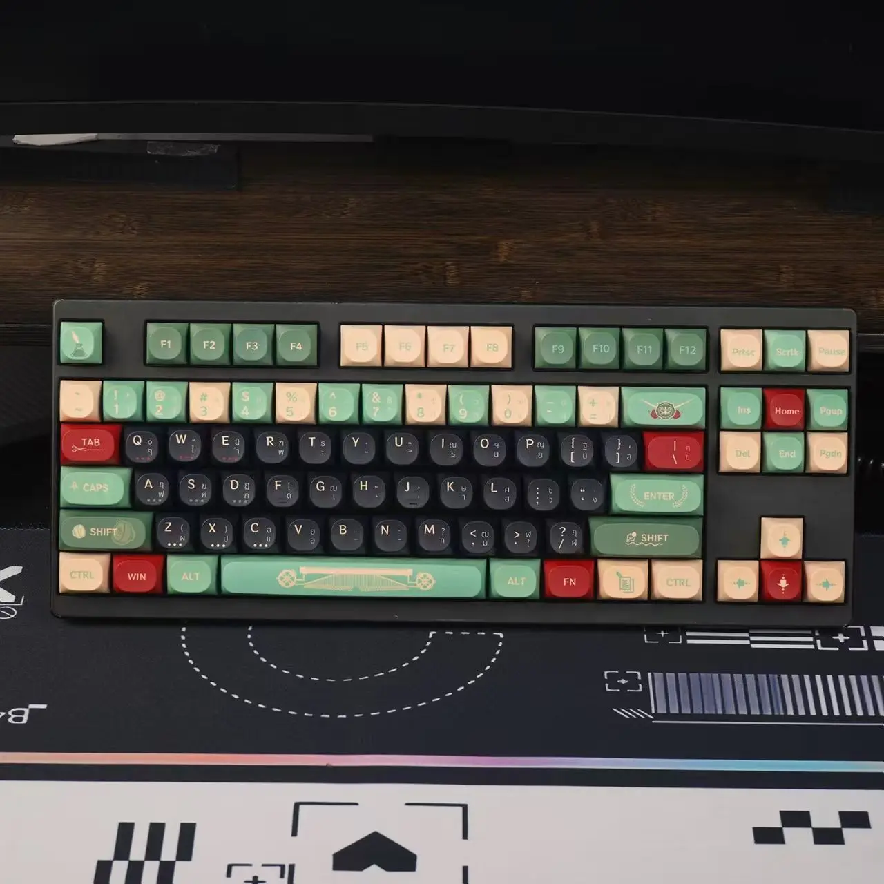 Retro themed MA keycaps PBT heat sublimation compatible 61/108 keys complete set of small languages Thai
Retro themed MA keycaps PBT heat sublimation compatible 61/108 keys complete set of small languages Thai