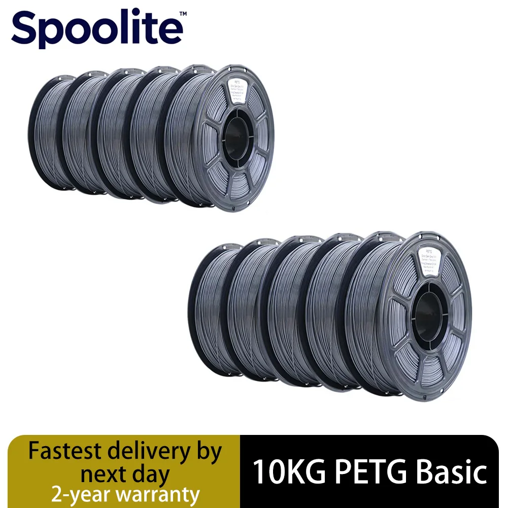Spoolite 10KG PETG Basic 3D Printer Filament, 1.75mm Durable & High Precision ±0.02mm with Multi-Color Options, Fast Shipping
Spoolite 10KG PETG Basic 3D Printer Filament, 1.75mm Durable & High Precision ±0.02mm with Multi-Color Options, Fast Shipping