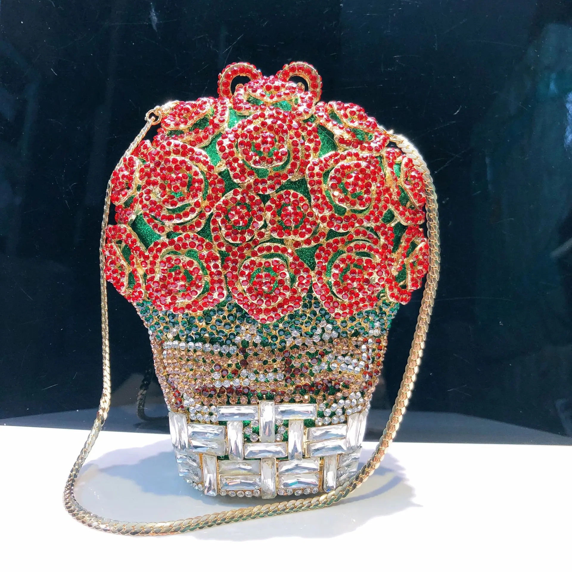 Clutch Basket Of Flowers Handmade Diamond-encrusted Dinner Bag Diamond Flower Basket Handheld Women's Women's Rhinestone Handbag
Clutch Basket Of Flowers Handmade Diamond-encrusted Dinner Bag Diamond Flower Basket Handheld Women's Women's Rhinestone Handbag