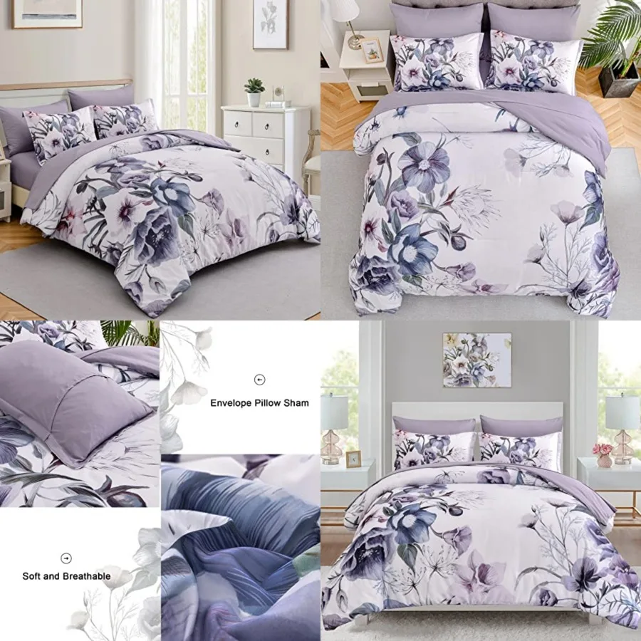 Floral Comforter Set 7 Pcs, Flower Bed in a Bag, Elegant Floral Comforter with Sheet Set, Soft Microfiber Bedding Set for All S
Floral Comforter Set 7 Pcs, Flower Bed in a Bag, Elegant Floral Comforter with Sheet Set, Soft Microfiber Bedding Set for All S