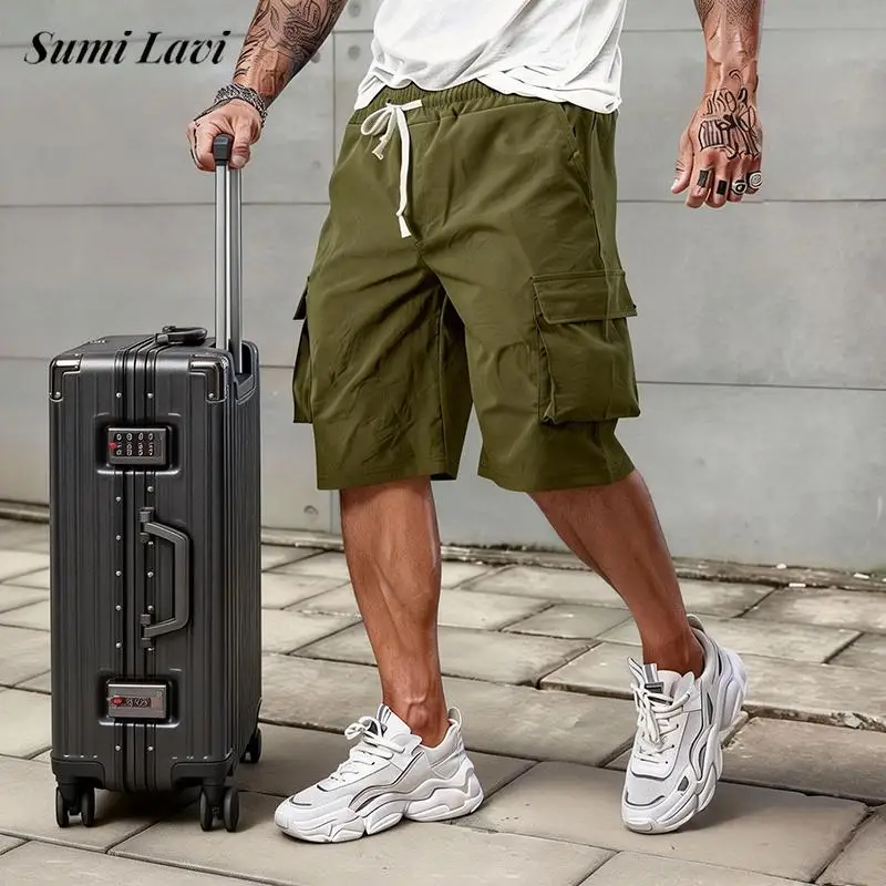 Vintage Multi Pocket Mens Cargo Shorts Daily Leisure Solid Color Loose Straight Shorts Men Summer Fashionable Drawstring Bottoms
Vintage Multi Pocket Mens Cargo Shorts Daily Leisure Solid Color Loose Straight Shorts Men Summer Fashionable Drawstring Bottoms