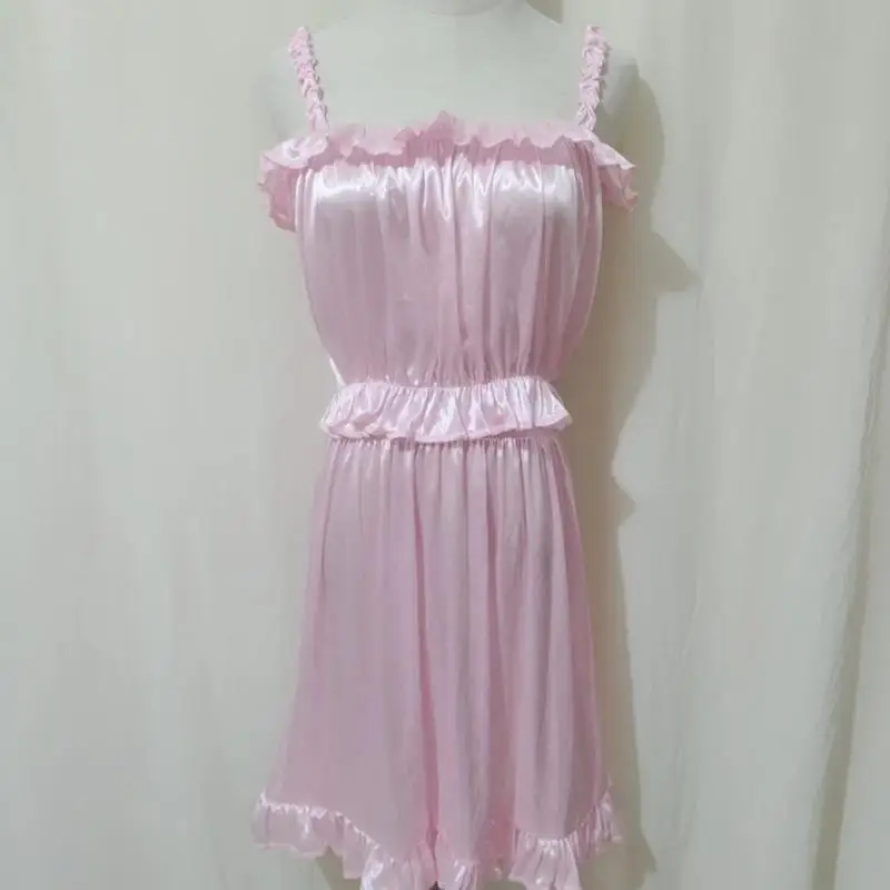 Summer Lolita Girl Glossy Ice Silk Ruffles Camis Top Short Skirt Set Sissy Cross-dressing Camisole Skirt Silky Touch Nightdress
Summer Lolita Girl Glossy Ice Silk Ruffles Camis Top Short Skirt Set Sissy Cross-dressing Camisole Skirt Silky Touch Nightdress
