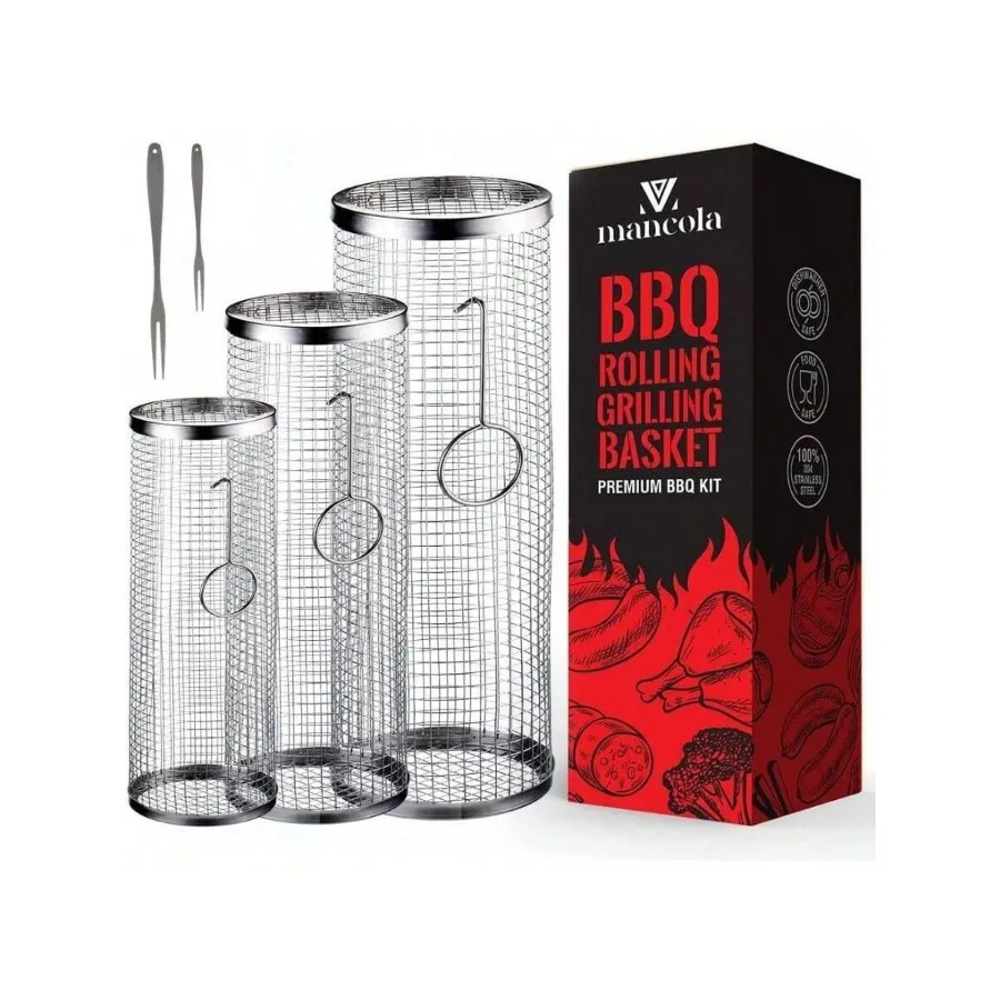 【New style】BBQ Net Tube - Rolling Grilling Basket, Rolling Grilling Baskets Outdoor Grilling, Round Stainless Steel BBQ Grill M
【New style】BBQ Net Tube - Rolling Grilling Basket, Rolling Grilling Baskets Outdoor Grilling, Round Stainless Steel BBQ Grill M