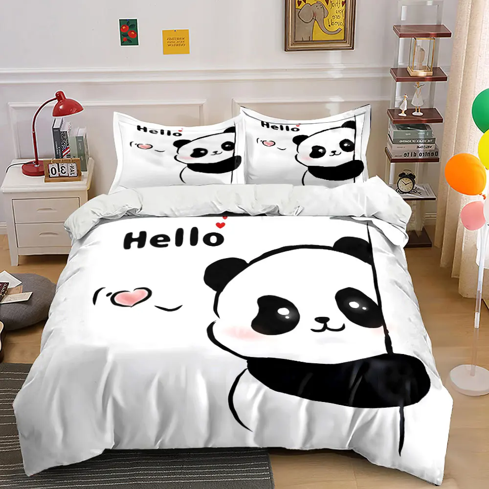 Cute panda greeting cartoon illustration Bedding Set for Kids Luxury Gift 3pcs Digital Print Comforter Set Soft Comfortable
Cute panda greeting cartoon illustration Bedding Set for Kids Luxury Gift 3pcs Digital Print Comforter Set Soft Comfortable