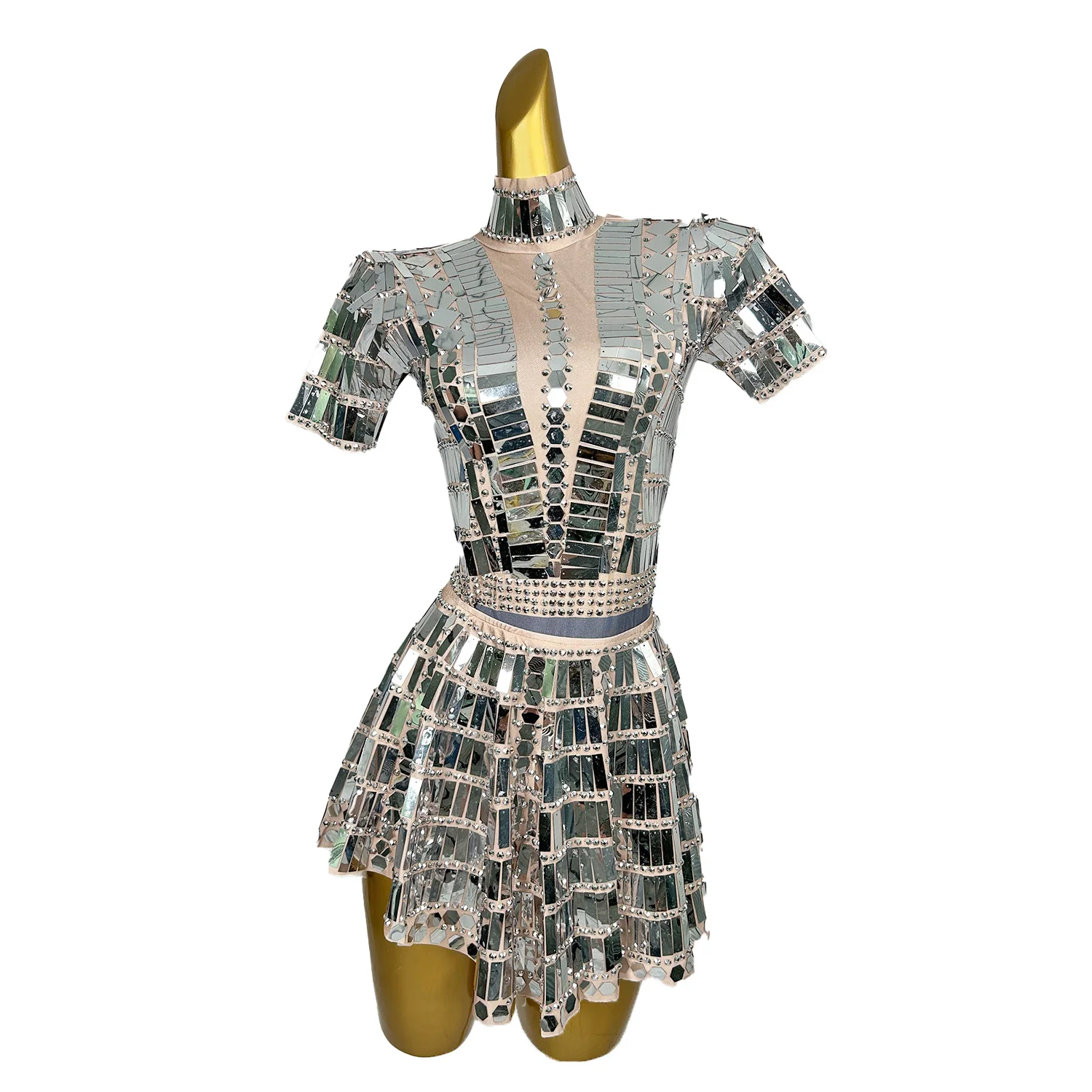 Lianghuanghuang Luxury Women Jumpsuit Half Skirt Set Shiny Geometric Mirror Mini Skirt Bar Stage performance outfit Prom Gowns
Lianghuanghuang Luxury Women Jumpsuit Half Skirt Set Shiny Geometric Mirror Mini Skirt Bar Stage performance outfit Prom Gowns