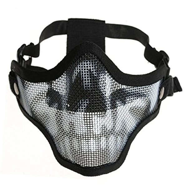 Cm01 Black Half Face Protective Mask Metal Mesh Steel Wire Skull Mask Adjustable Elastic Headband for Outdoor Sports
Cm01 Black Half Face Protective Mask Metal Mesh Steel Wire Skull Mask Adjustable Elastic Headband for Outdoor Sports