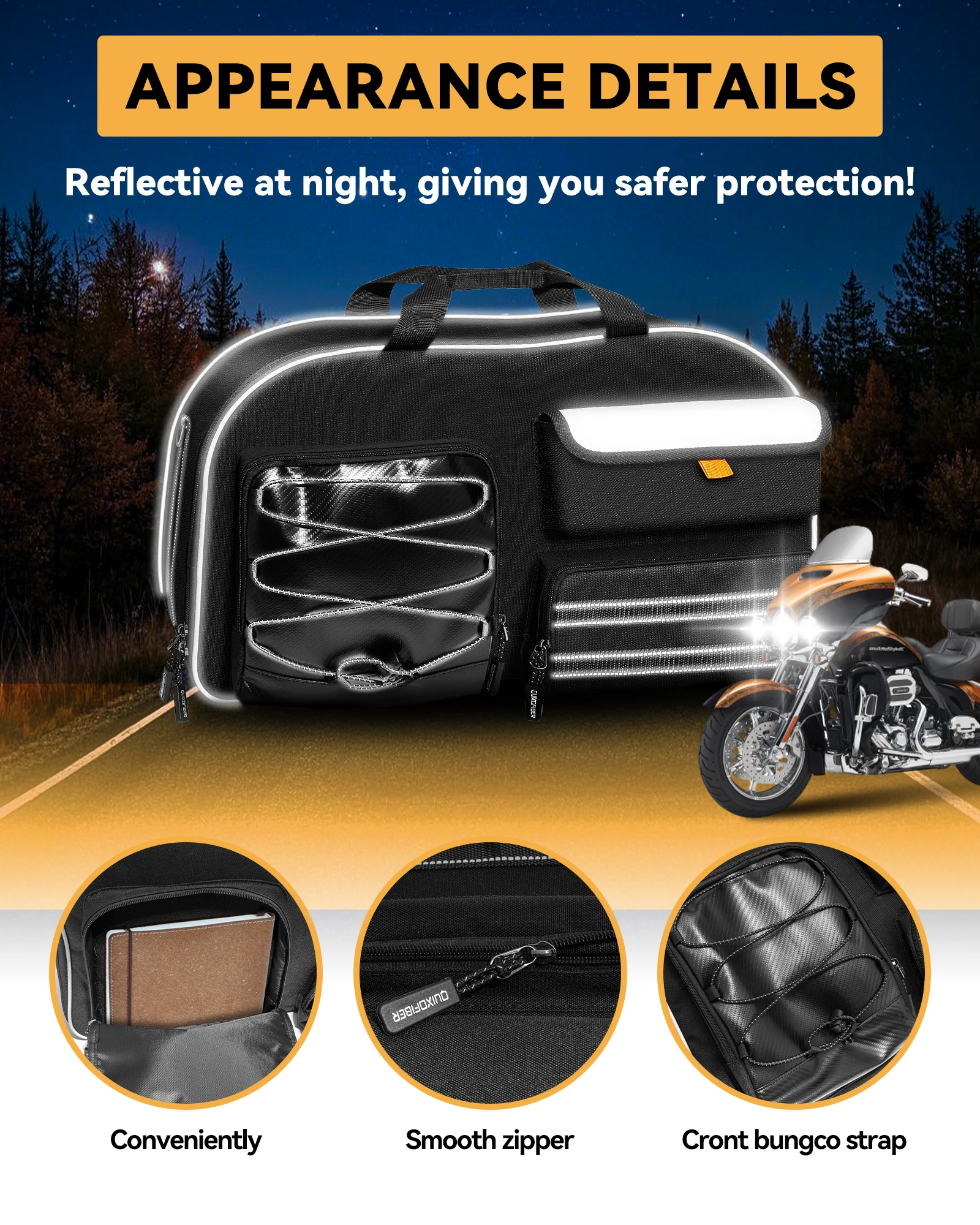 Motorcycle Trunk Cargo Bag Elastic Strap Liner, Water-resistant, Durable, for Tail Box Organization (Black)
Motorcycle Trunk Cargo Bag Elastic Strap Liner, Water-resistant, Durable, for Tail Box Organization (Black)