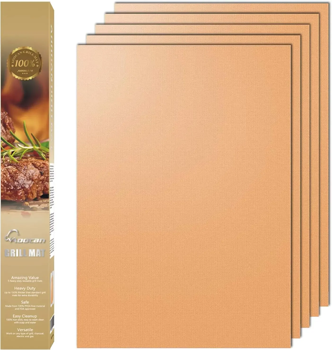 Non-Stick BBQ Grill Mats Set of 5 - Reusable, Easy to Clean, 15.75x13 Inch for Gas Charcoal Electric Grills
Non-Stick BBQ Grill Mats Set of 5 - Reusable, Easy to Clean, 15.75x13 Inch for Gas Charcoal Electric Grills