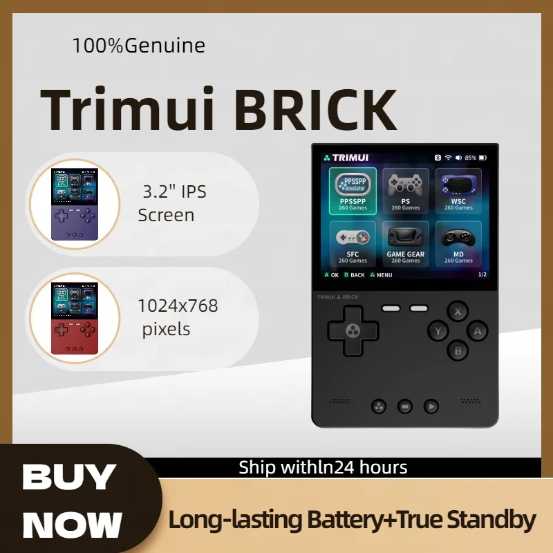 Trimui BRICK Handheld Game Players Consoles 3.2'' IPS Screen Emulator Linux System Portable Retro Video Games
Trimui BRICK Handheld Game Players Consoles 3.2'' IPS Screen Emulator Linux System Portable Retro Video Games