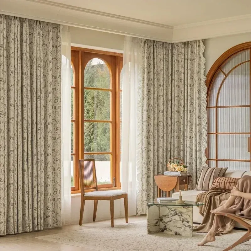 Korean Floral Curtains Luxury Lace French Window Blackout Curtain for Living Dining Room Bedroom Custom Size Home White Tulle
Korean Floral Curtains Luxury Lace French Window Blackout Curtain for Living Dining Room Bedroom Custom Size Home White Tulle